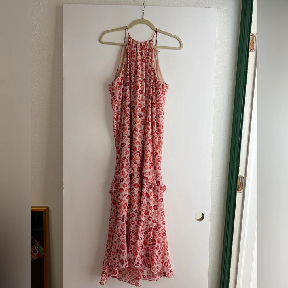 Rachel Zoe Red and White Patterned Maxi Dress - Picture 1 of 3